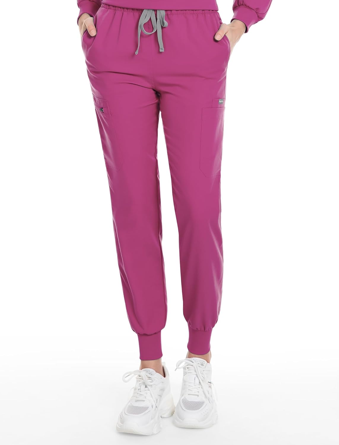 Scrub for Women Set-Long Sleeve Scrub Top with Zipper & Jogger Pants Medical Uniform Suit - Image 4