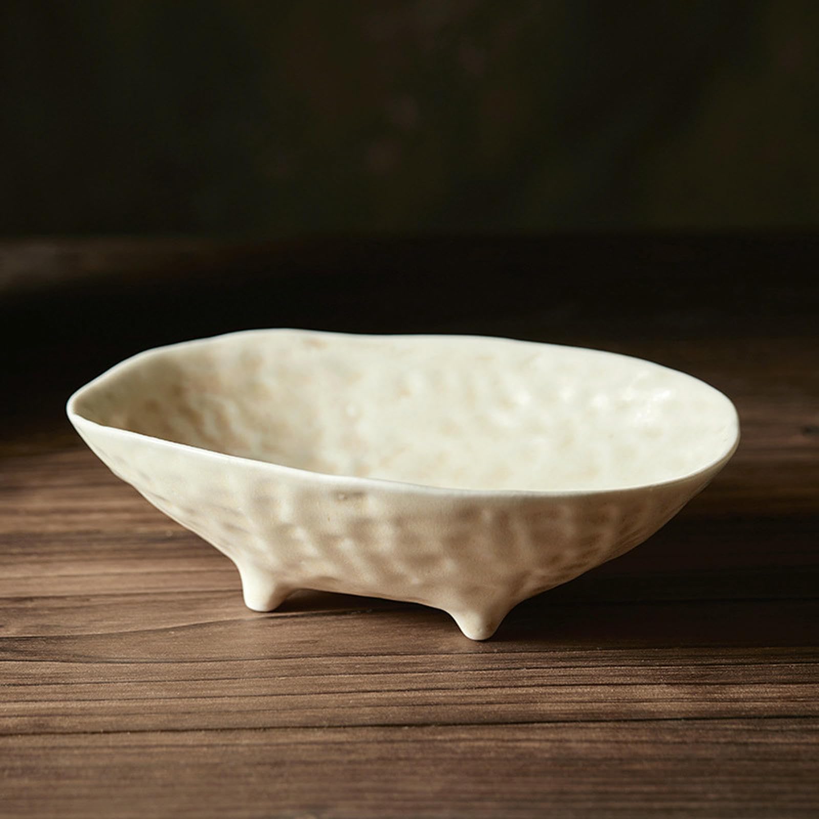 Cuenco de arroz de cerámica con forma especial para el hogar, vajilla de cerámica gruesa japonesa retro, cuenco de cuatro patas de 7.5 pulgadas
