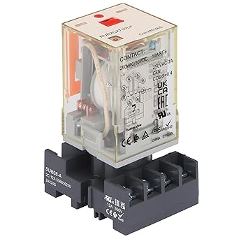 Power Relay MK2P-I Type RUB2C2730LT, AC 230V Coil, 8Pin 2NO 2NC DPDT, with LED Indicator Light and Test Button, Plug-in Terminal Socket Base, UL Certification AC 220V