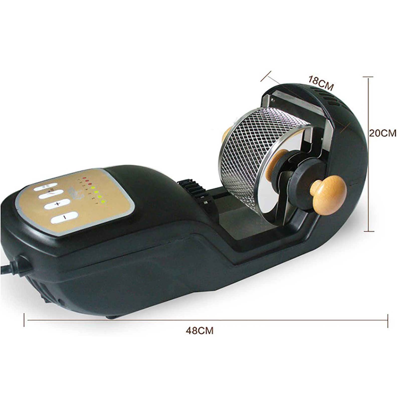 Tostatrice automatica per caffè, tostatrice elettrica professionale per chicchi di caffè, aria calda regolabile a 7 marce, cottura e raffreddamento automatici, capacità 1600 W 300 g, per cas