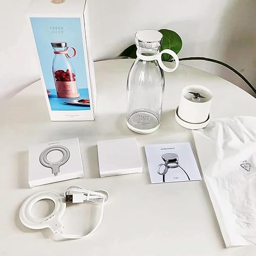 Miniatura 8 de Licuadora portátil de jugo, licuadora de jugo fresco, exprimidor eléctrico portátil inalámbrico de 11.8 fl oz, licuadora de jugo fresco portátil,