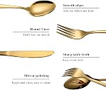 Berglander Flatware ensemble 20 Pièce, Acier inoxydable avec plaqué or titane, Ensemble de plats couleur dorée, Argenterie, Couverts Service pour 4 (Or brillant)
