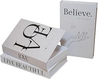 SOULLION Deko Bücher 3er Set – Stilvolle Buchbox mit Aufbewahrung für moderne Inneneinrichtung | Ästhetisches Design | Stapelbar & Robust