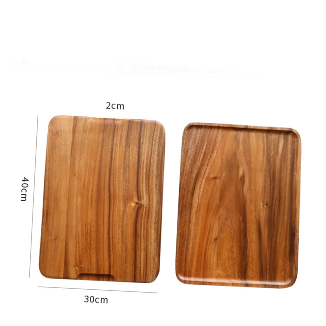 BRIGHTFUFU Acacia Wood Large Serving Tray Lid Fruit Basket Dessert Plates Extra Large Charcuterie Board Handmade Breakfast Plate Wooden Snack Tray Household Tableware 40x30cm