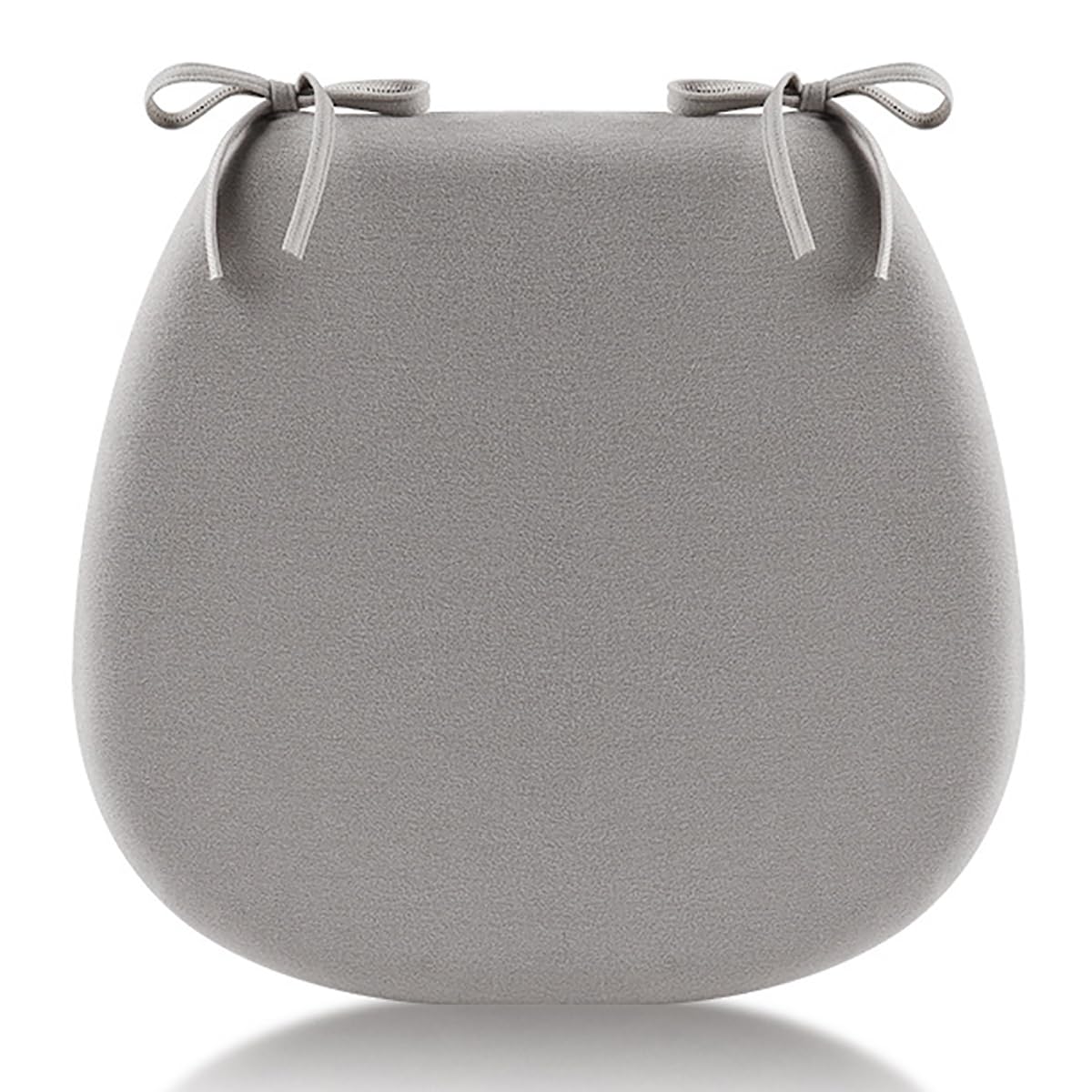 Cojines de asiento de espuma viscoelástica en forma de U con lazos y lino gris, pack de 4