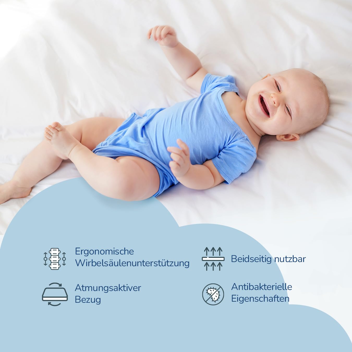 SLEEP&BED Baby matratze 70 x 140 Kindermatratze für Babybett Atmungsaktive