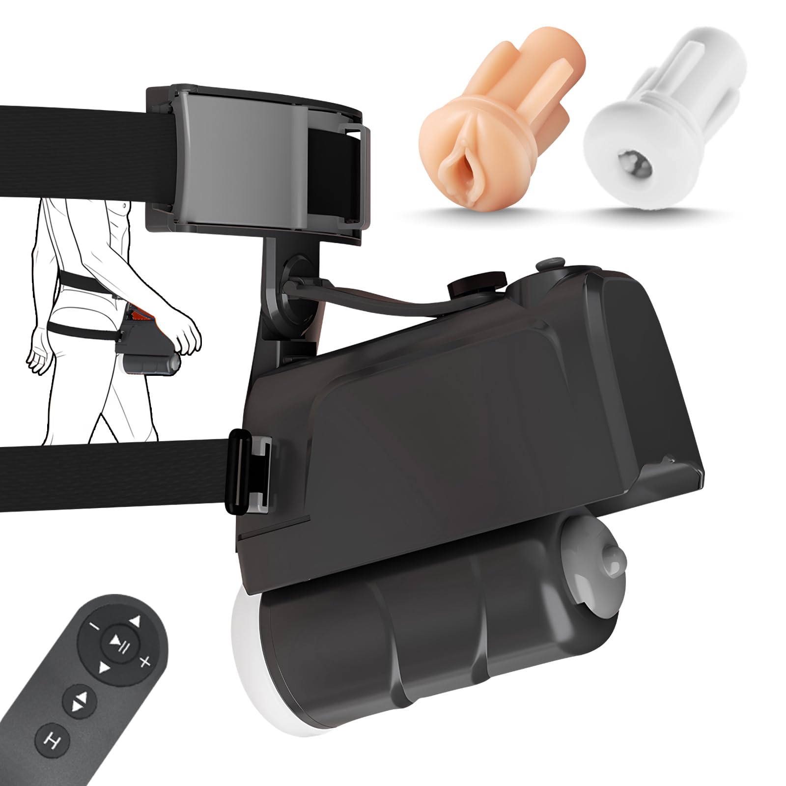 Elektrischer Masturbator Mann Handfrei Cup Mit 10 Teleskop Modi,Strap-on-Masturbatoren Für Männer Mit 2 Austauschbaren, Masturbieren Sex Toyset Für Man Sexspielzeug Sets