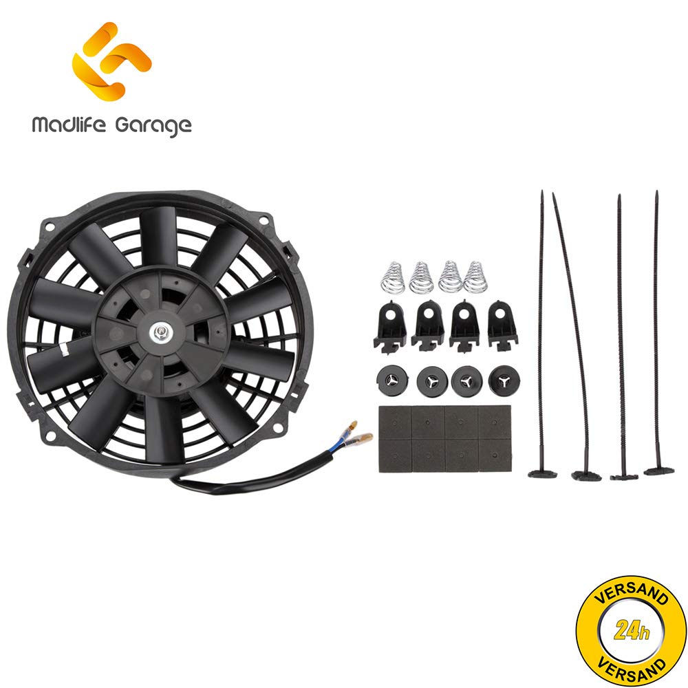 Universal 7" 80W Ventilator Kühler Lüfter Kühlerlüfter mit Montagesatz