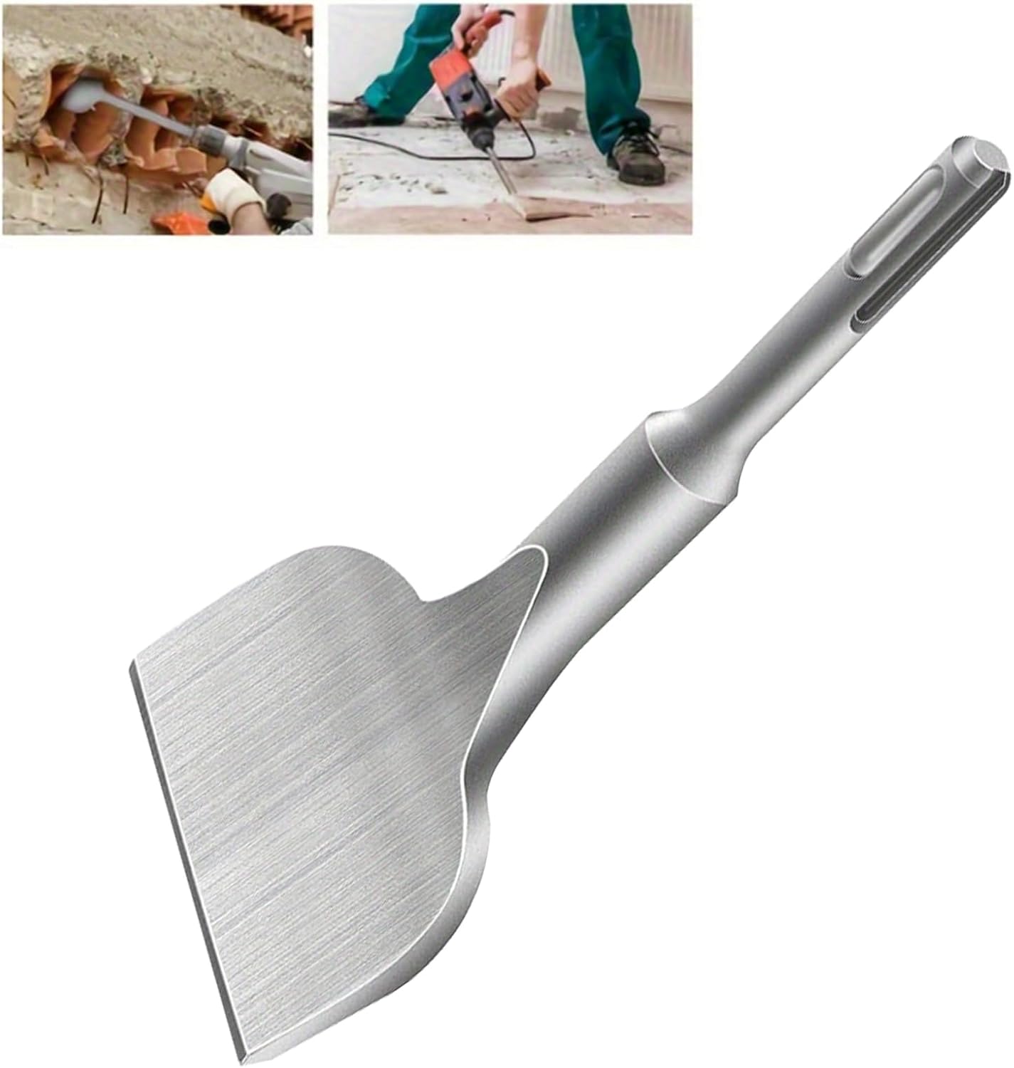 Chisel Bits,Floor Tiles 3Inch Wide for Drills,Tools Chisel Set Metal End,Tile Remover Tool,Grout Scraper Angled Bent,Bolster Chisel,for Ceramics, Floor Tiles, Masonry & Concrete(165 x 75mm)