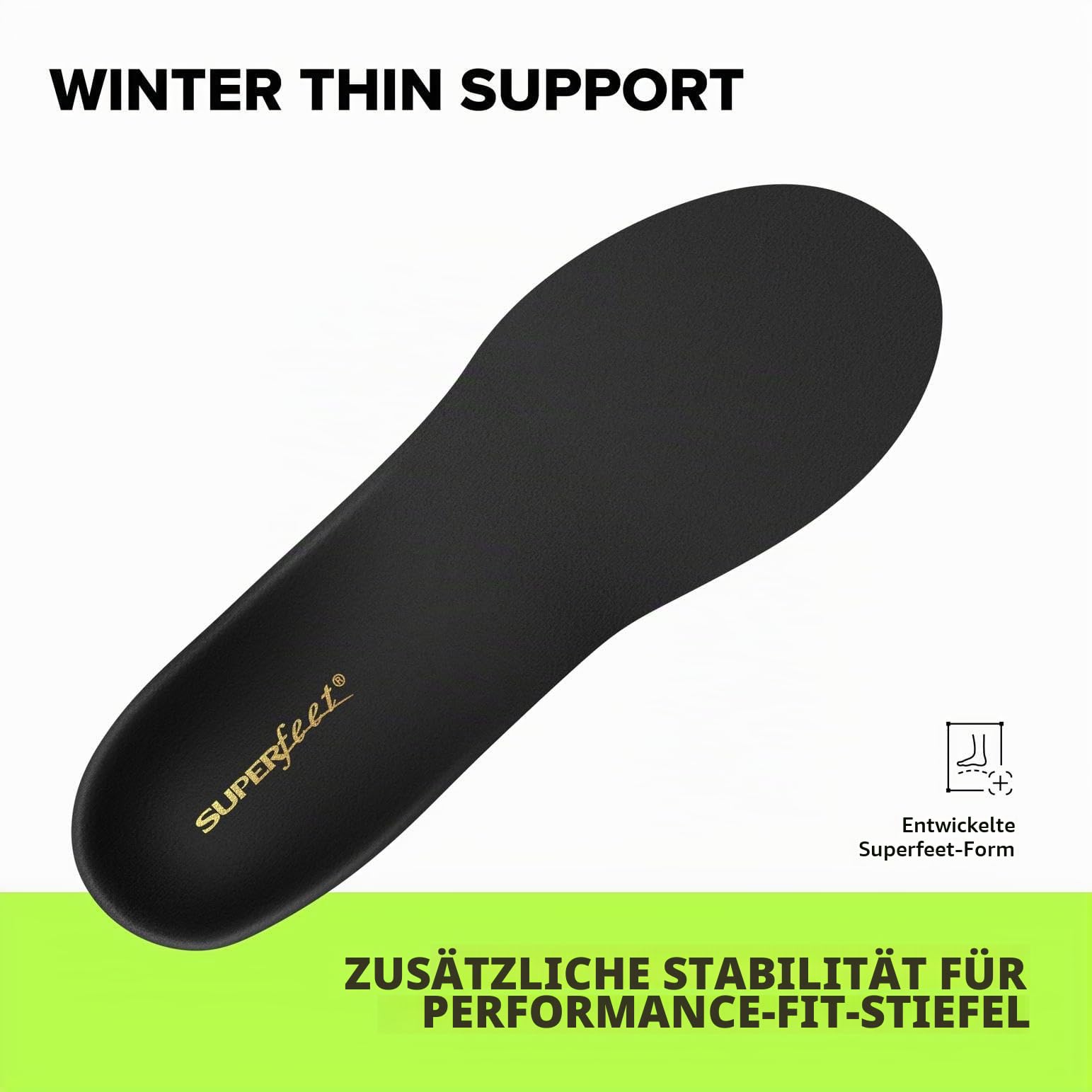 Superfeet Winter Thin Support Einlegesohlen, EU 42-44