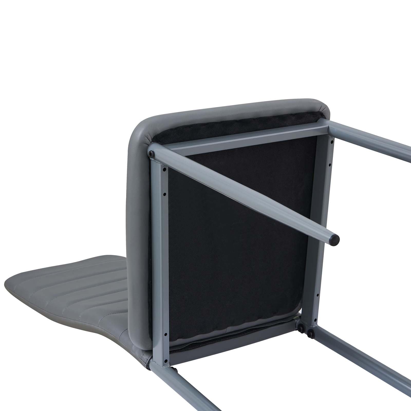 Set 4 Sedie Da Pranzo Imbottite - Gambe In Ferro, Grigio Moderno - Foto 12