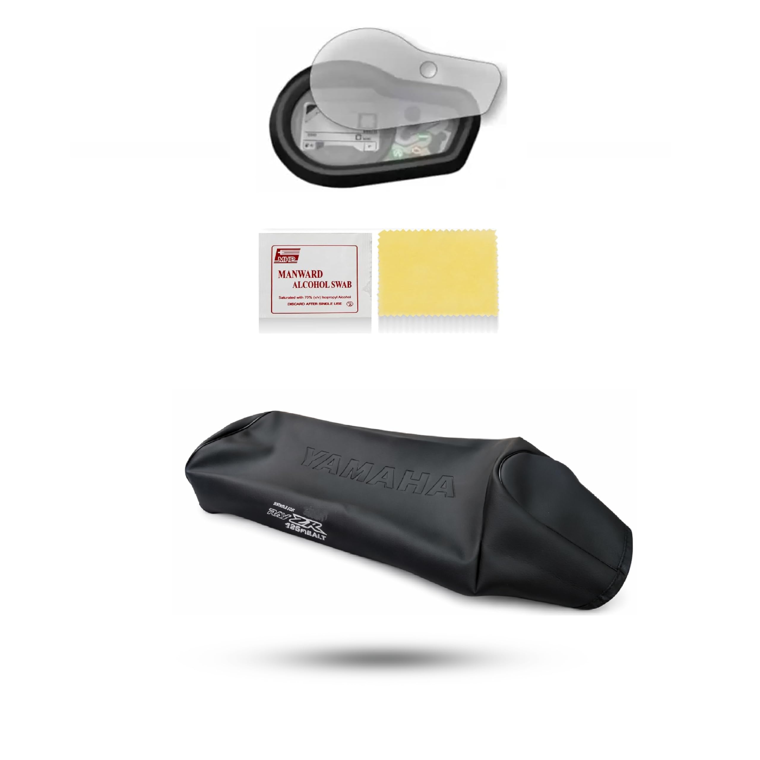 Prime Quality Lether Finish Seat Cover Black with Meter Seat Cover for Yamahe Ray ZR 125 New Model 2025-image-8