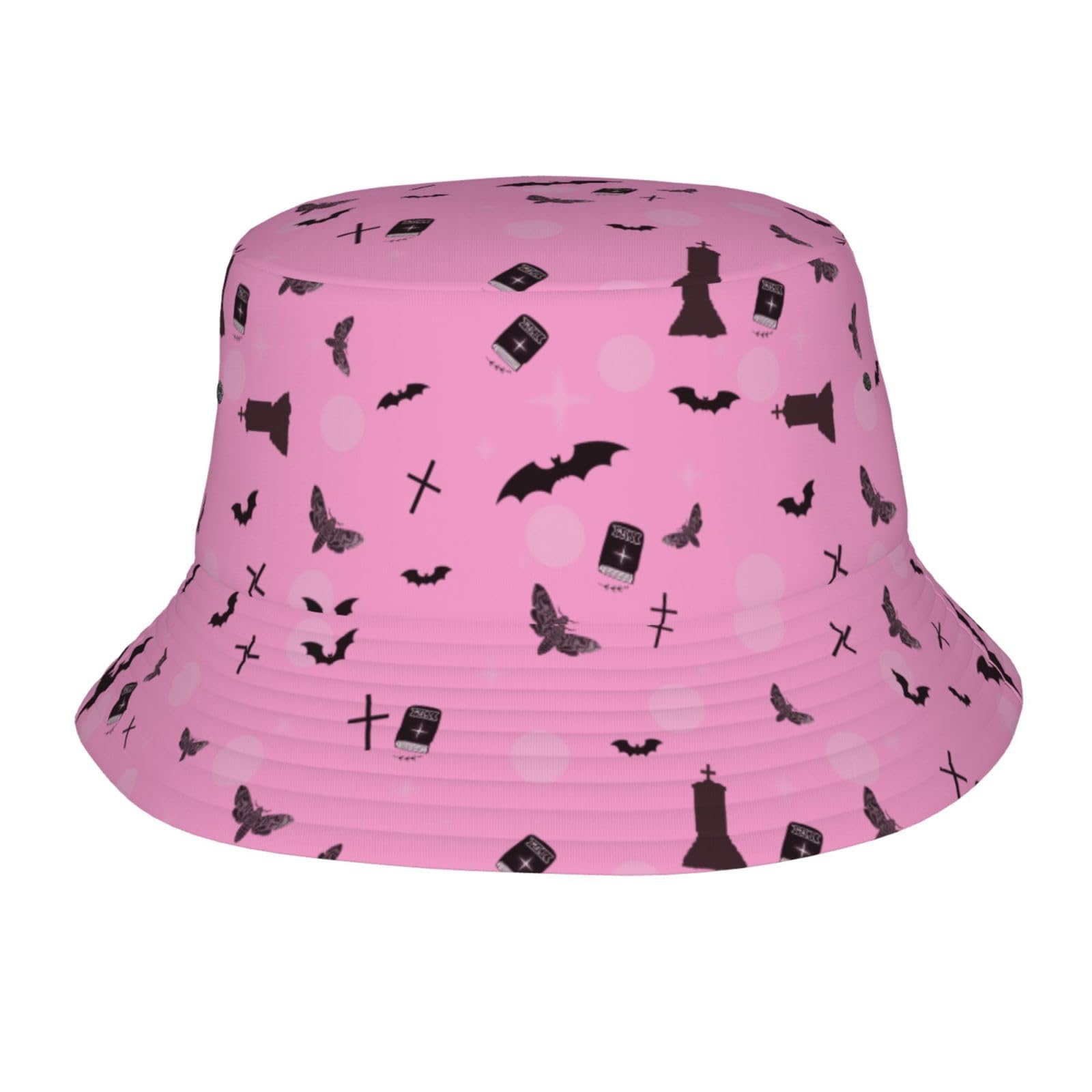 Goth Bucket Hat Gothic Sun Hats Cute Bat Hats for Women Men Bats Fisherman Hat