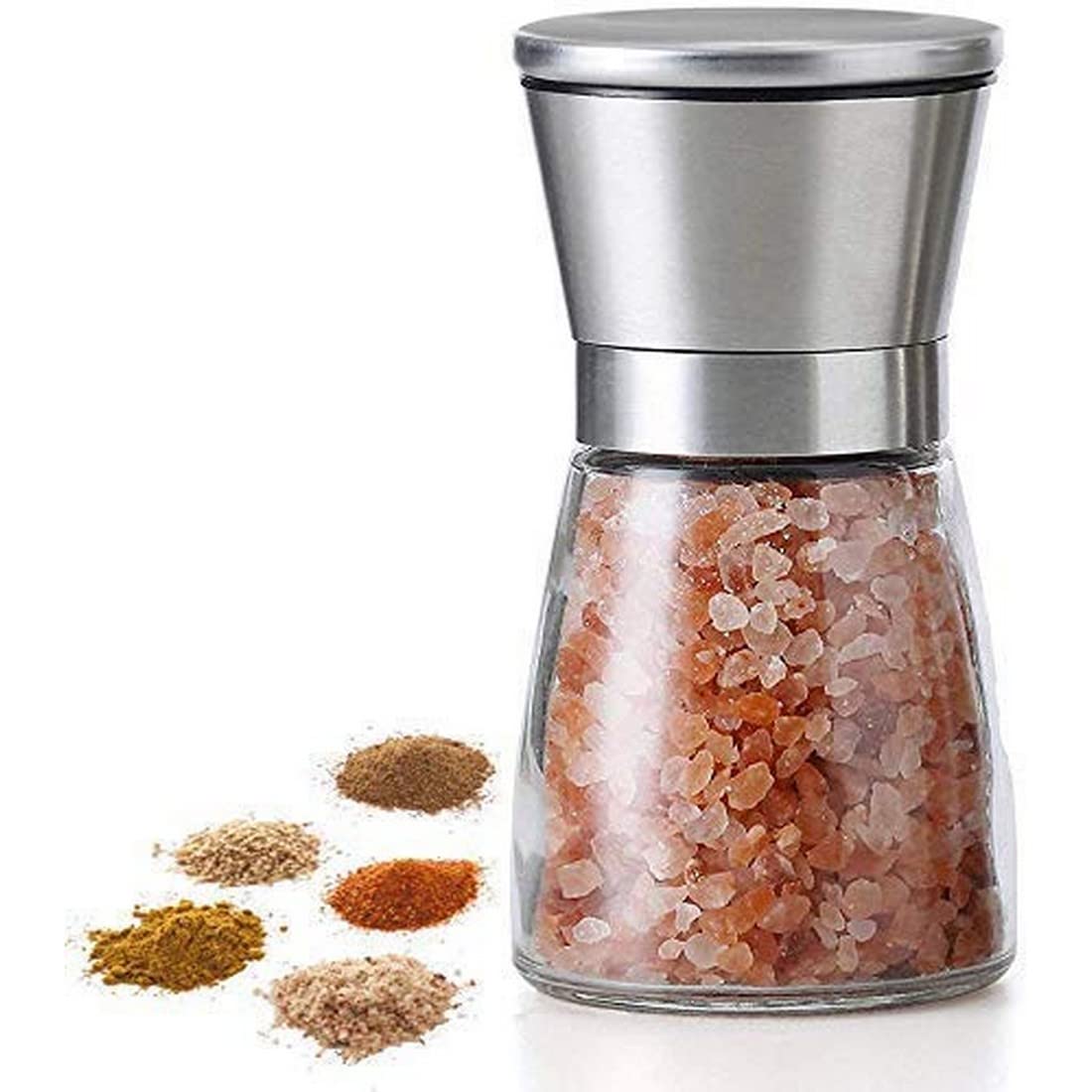 Pepper Grinder or Salt Shaker for Professional Chef - Best Spice Mill with Brushed Stainless Steel, Special Mark, Ceramic Blades and Adjustable Coarseness (Pack of 1) (Small Mill)