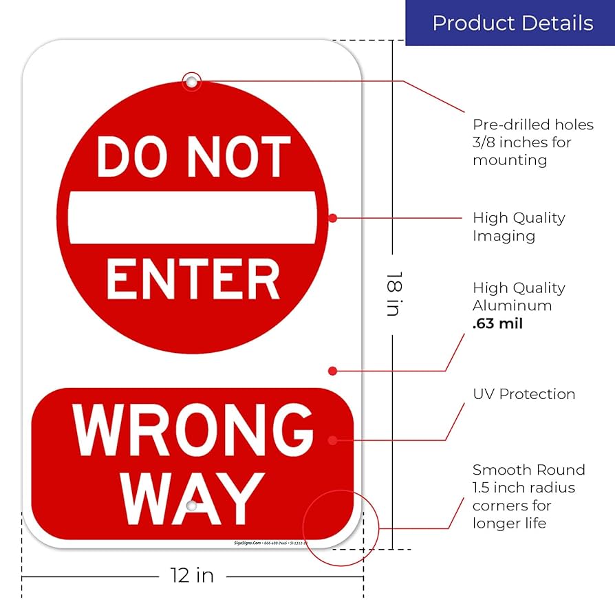 アメリカ雑貨　交通標識 DO NOT ENTER WRONG WAY 613mTscTwZS._UF894,1000_QL80_.jpg