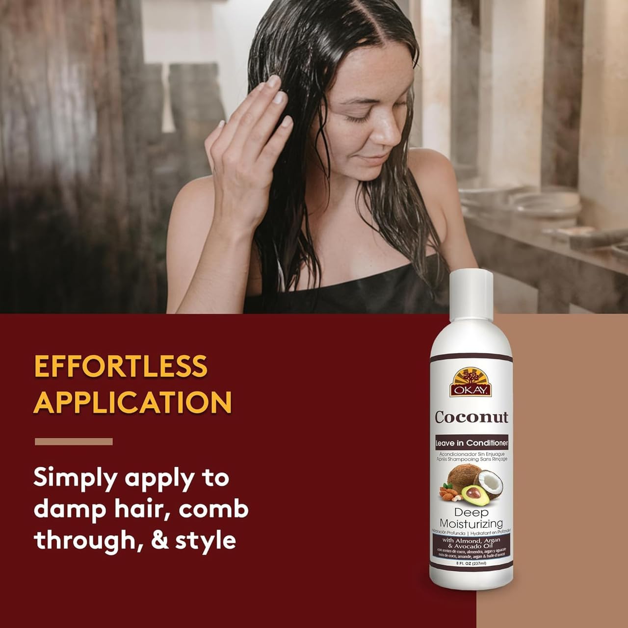 Okay OKAY Coconut Oil Tief Feuchtigkeitsspendende Leave-in Conditioner, 8 Ounce