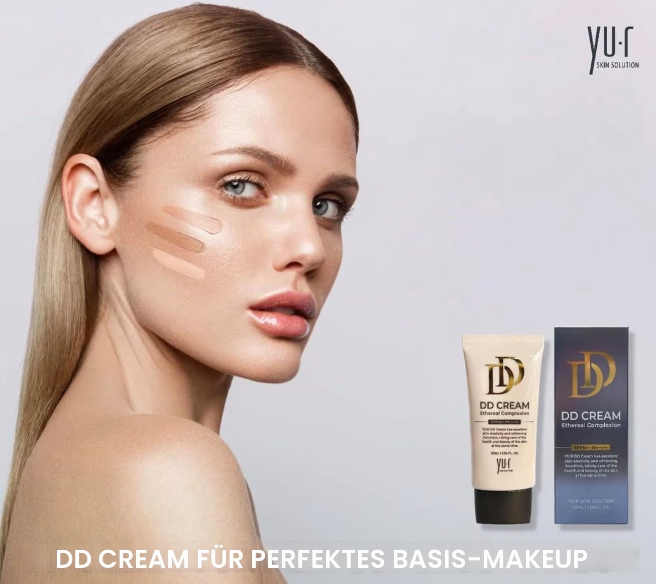 Yu.r DD Creme Ethereal Complexion, SPF 50+, 2-in-1 Make-up und Pflege, 50ml (medium)