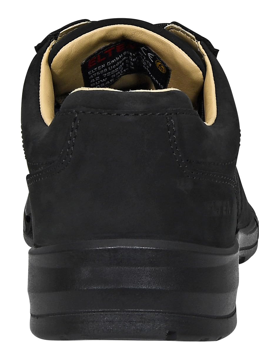 ELTEN Buty ochronne Manager XXB Low ESD S3, damskie i męskie, skórzane, stalowy nosek, lekkie, eleganckie, czarne