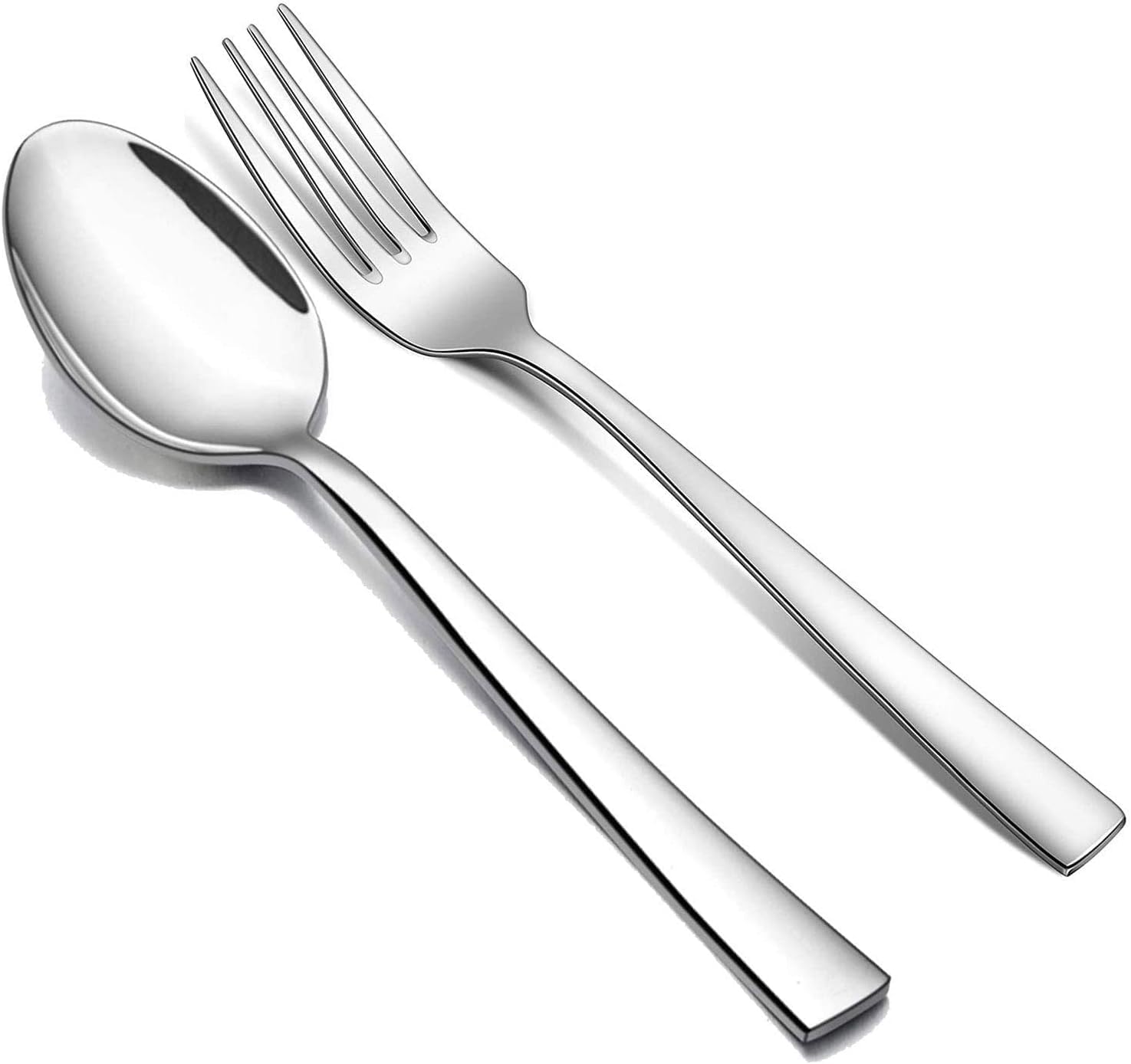 Dinner Forks Set of 6, 7.5 Inch Stainless Steel Forks for Home, Kitchen or Restaurant, Non-toxic & Mirror Polished, Squared Edge & Dishwasher Safe — Amazon image 2