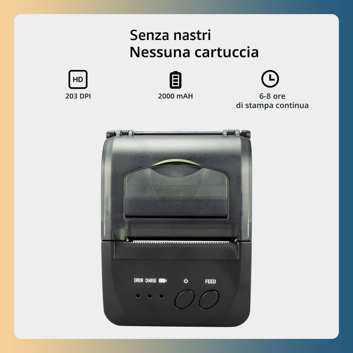 NetumScan Stampante termica wireless Bluetooth per ricevute, 2 pollici 58 mm Mini USB POS stampante per ristorante al dettaglio compatibile con Android/iOS/PC/Windows NS1809DD