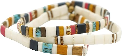 Mack and Rex - Pulseras de Tila (Carolina Beaches), duraderas e impermeables, elásticas, ligeras y cómodas, ideales para usar en capas, pulseras