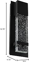Vista 7 de Sunlite Aplique de pared LED, marco de metal negro con panel de vidrio efecto gota de lluvia, 4.75 pulgadas de ancho, 5000 K súper blanco