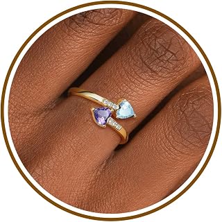 Stocking Stuffers for Her Teen Daughter Birthstone Rings for Women Birthday Gifts for Women Rings Adjustable 1-12 Birthstone Promise Ring Anniversary Wedding Jewelry