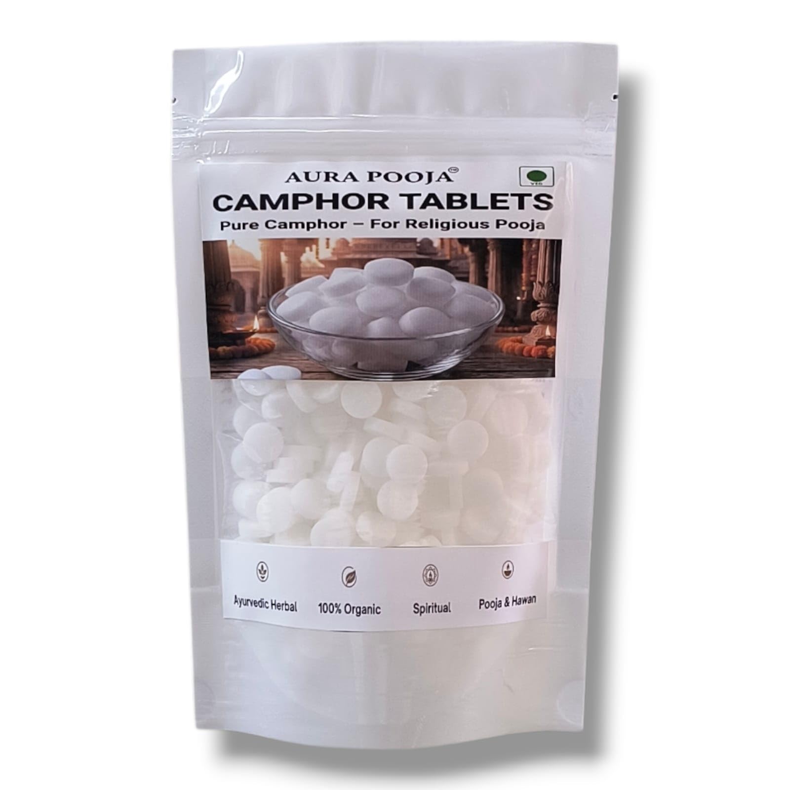 Camphor Tablets | Pure Natural Kapoor Goli | 100% Organic | for Pooja, Aarti, Hawan & Daily Rituals | Off White | 500g-image-3