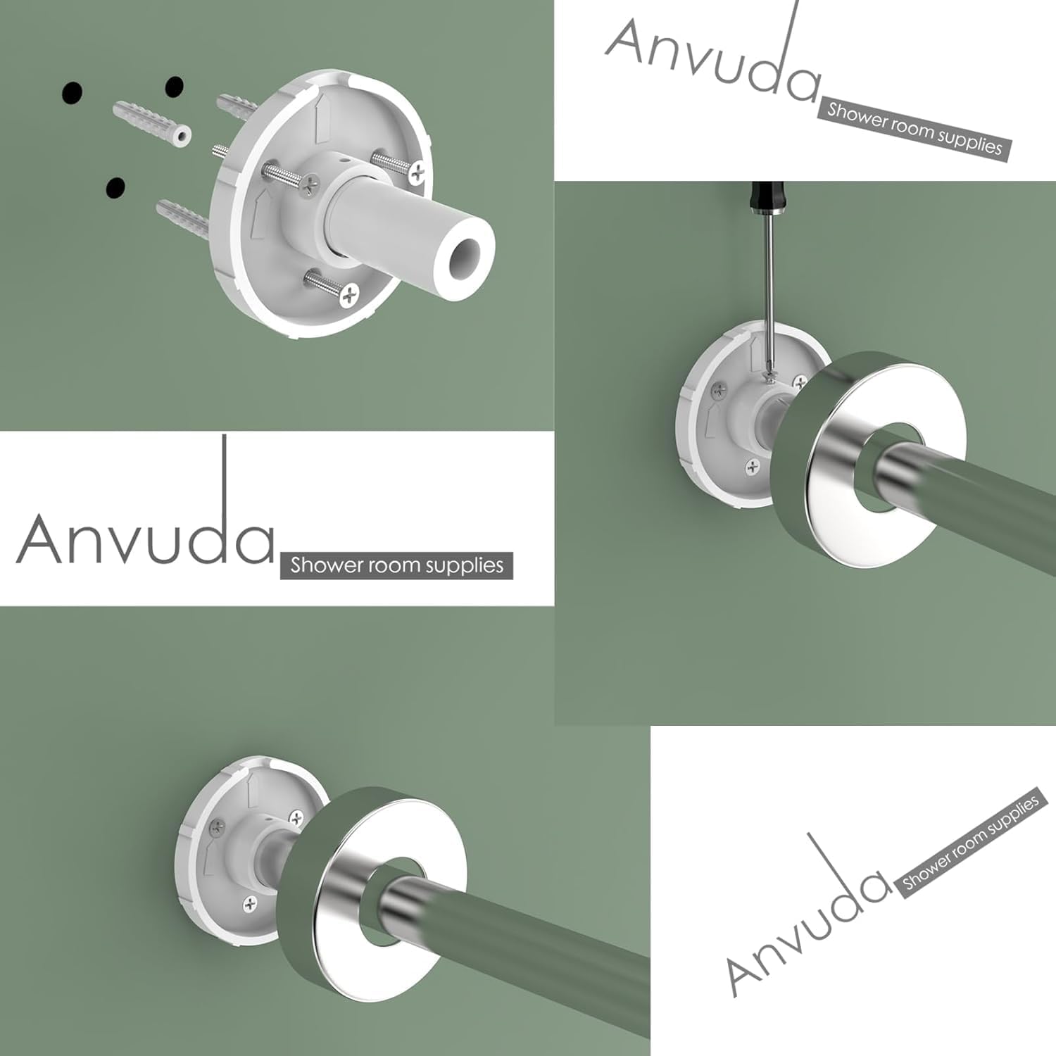 Upgrade-Version L Shaped Shower Curtain Rod,28-39 X 43-67 Inch Curved Shower Rod,Adjustable Shower Rods,Stainless Drilling Shower Curtain Rods with 18 Ring Hooks,for Bathroom Tub Dressing Room
