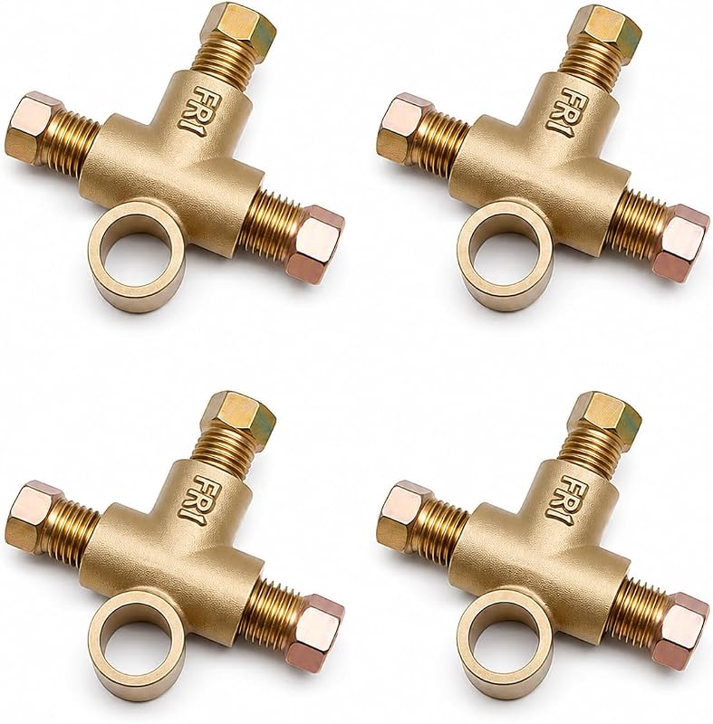 Conector Tê de 3 Vias para Tubo de Freio SevnYoko M10 x 1,0 para 3/16" – Kit com 4 unidades
