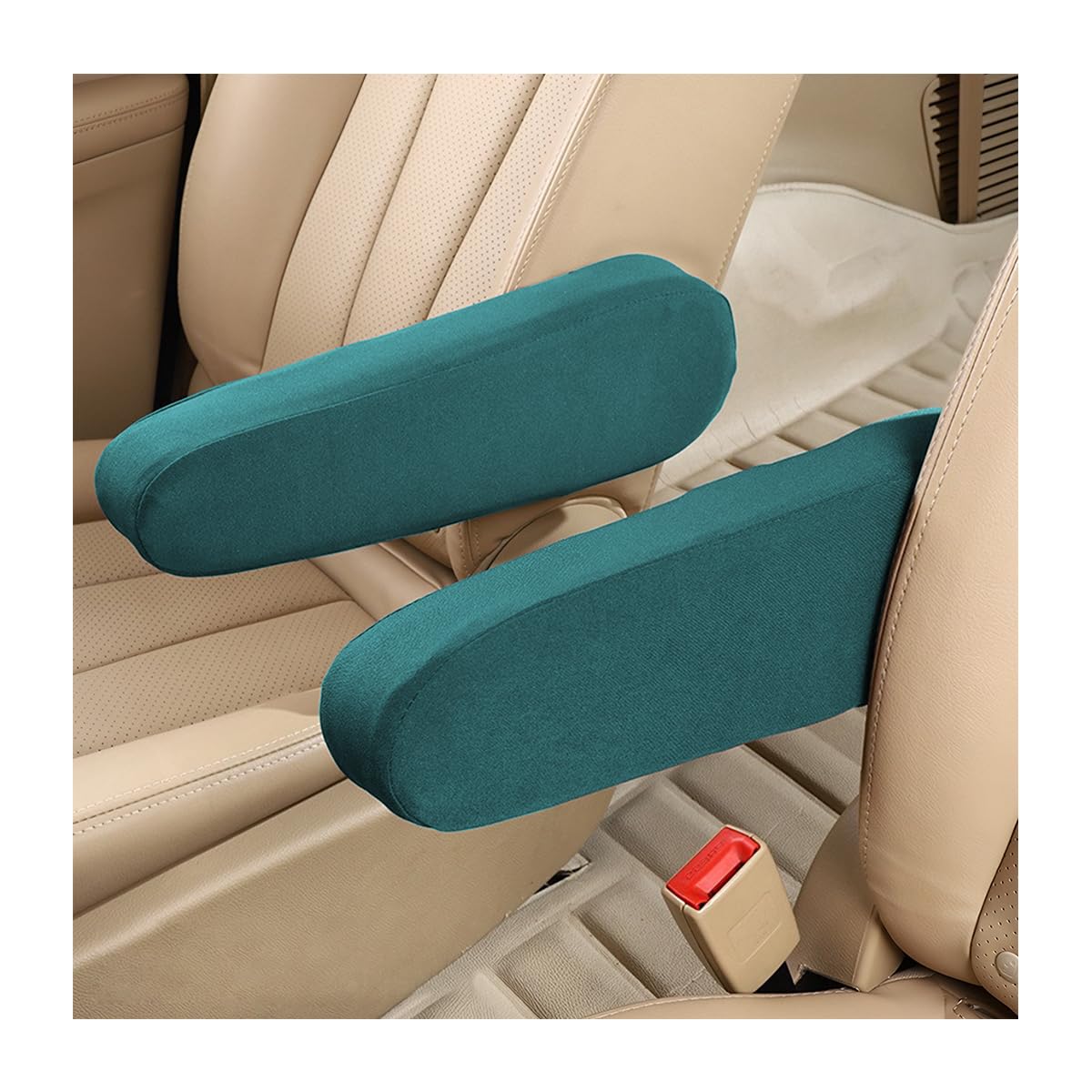 2 PCS Car Front Seat Armrest Covers, Auto Cloth Fabric Direct Replacement Center Console Lid Armrest Cover Skin Protectors, Universal Accessories for Vehicles, SUV, Truck, Van & More (Blue)