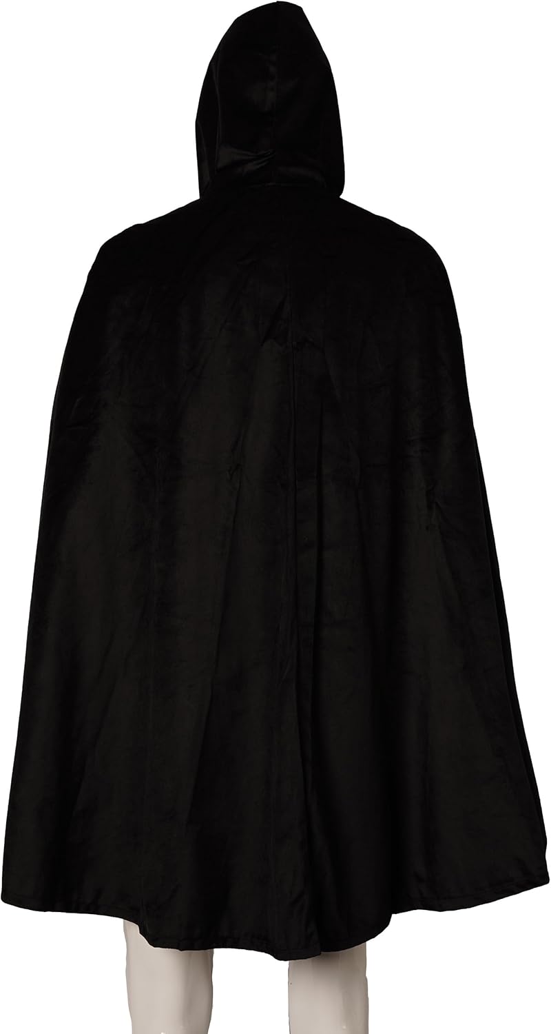 Men's Medieval Hooded Cloak Velvet Cape Halloween Cosplay Renaissance Wizard Robe Fantasy Costume Women - Image 7