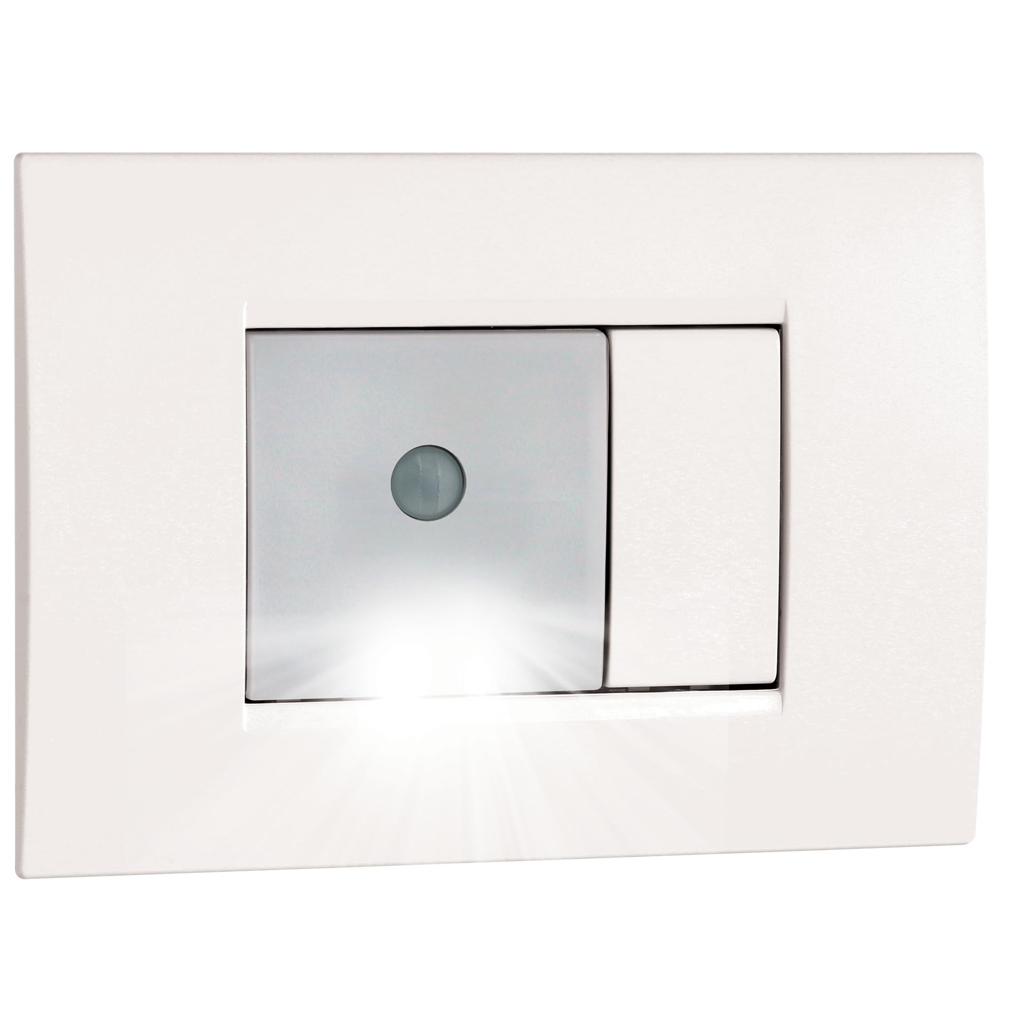 VEMER VE795300 MUVY DUO - Lampada Segnapasso con Sensore Crepuscolare e Rilevatore di Movimento per Luce Notturna, Installazione a Incasso, Alimentazione 230V, Bianco opale