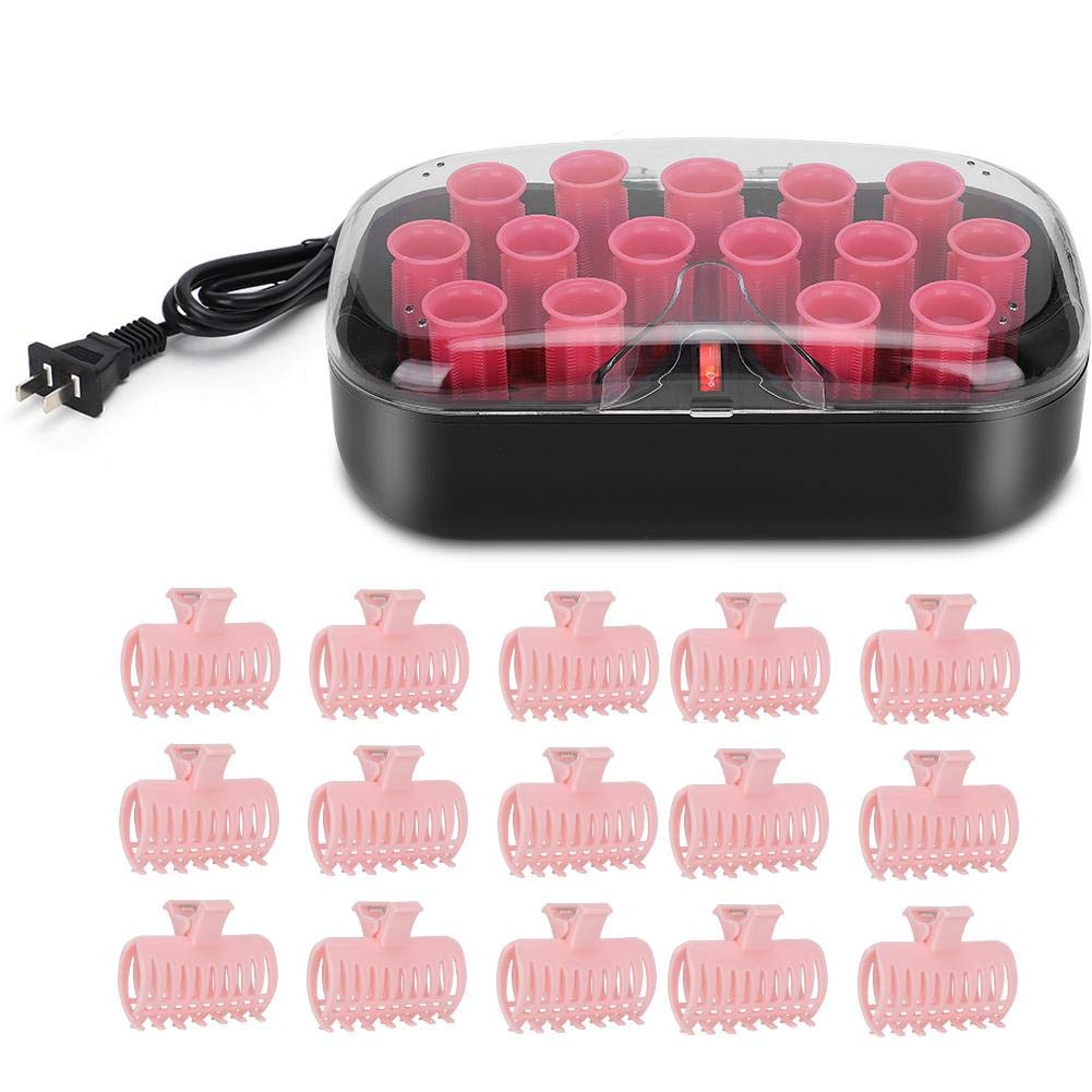 15 PCS Electric Hair Perm Rods, 30mm with Hair Clips - Clamp Hairdressing Styling Tool for Salon Barber Home - 110-220V