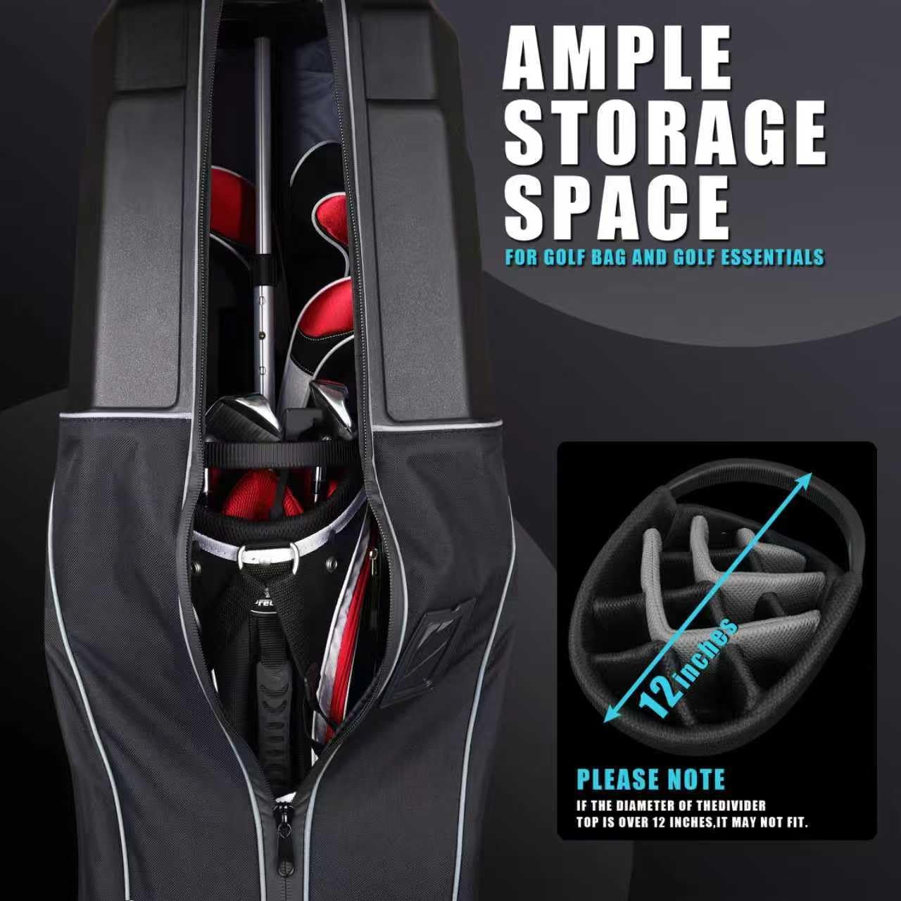 Golf Travel Bag with Hard Case Top and Wheels ，Premium Oxford Fabric, Golf Travel Bags for Airlines ，Protect Your Club for Safe Transport - Image 4