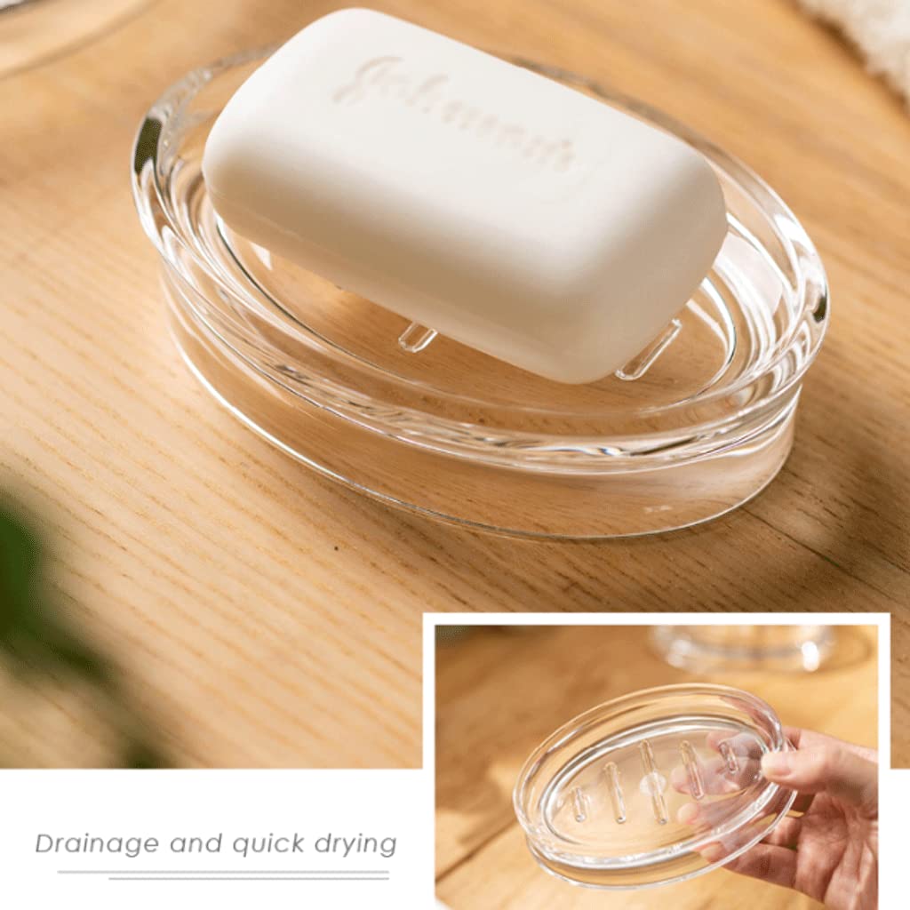 Jaboneras, Jabonera, jabonera, Transparente con Drenaje automático(2 Pack)