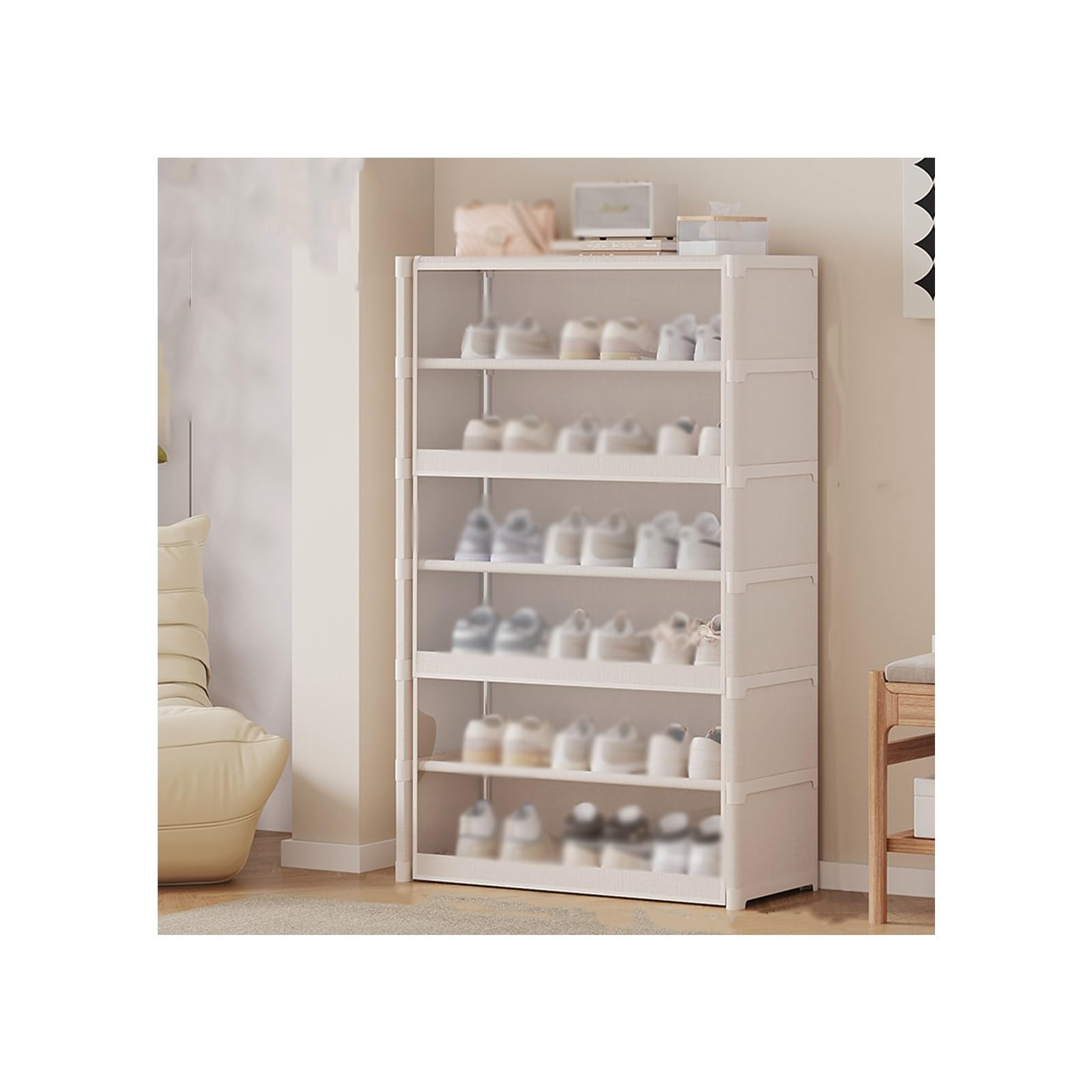Organisateur de chaussures peu encombrant et moderne noir