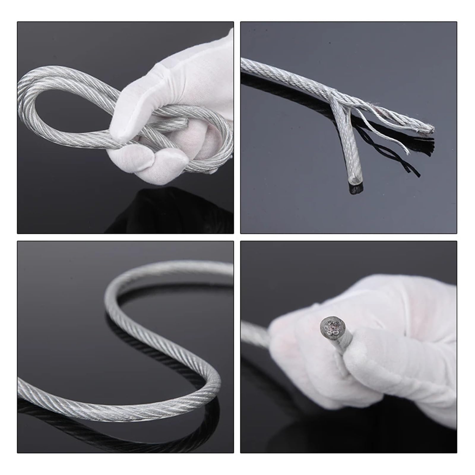 De Alta Resistencia Cable de acero recubierto de PVC, cable trenzado de acero inoxidable 304, cable blando, tendedero de acero inoxidable transparente(5mm-20M)