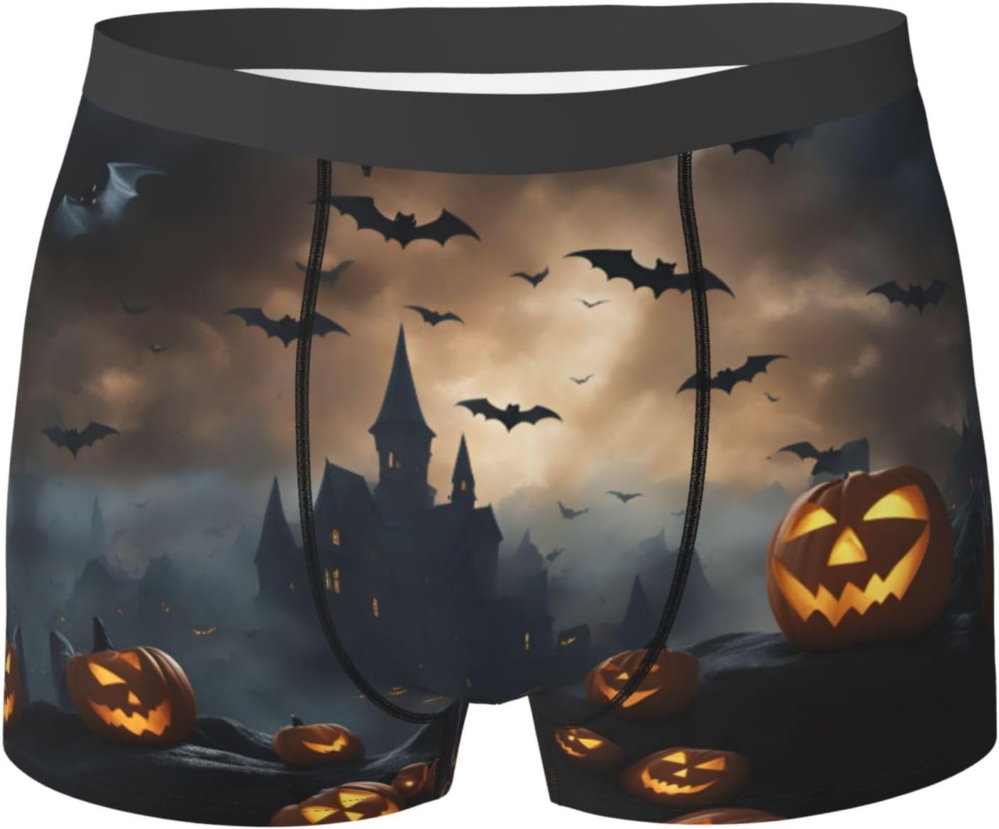 Halloween Flying Bats 3 print Men's boxers, men's stretch leggings shorts Soft breathable boxer underwear