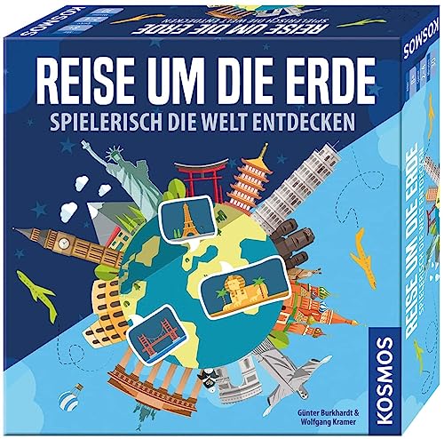 KOSMOS 692773 - Reise um die Erde, Spielerisch die Welt entdecken, Brettspiel, Geografie-Spiel für 2-4 Spieler ab 8 Jahre