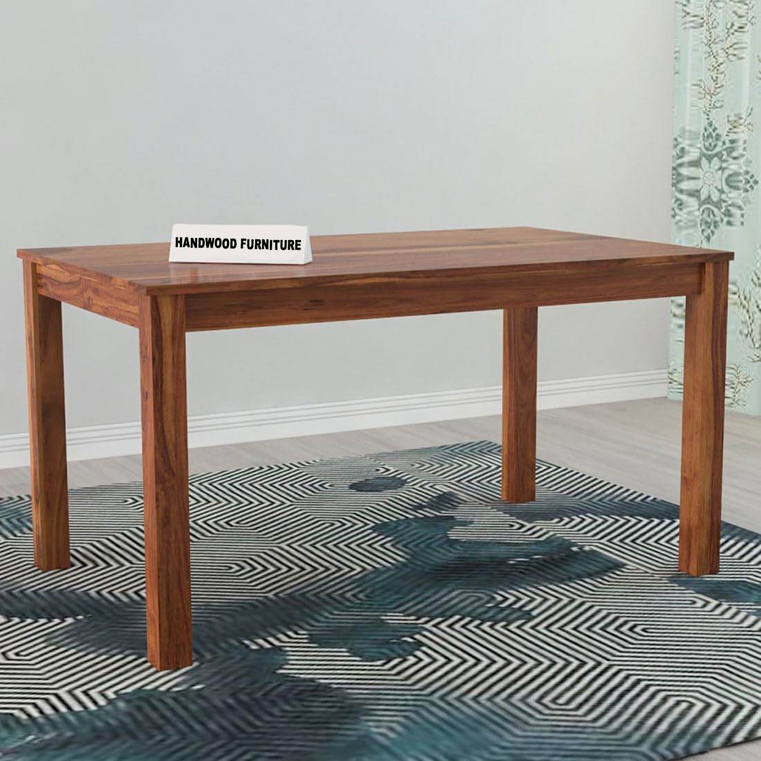 HANDWOOD FURNITURE Sheesham Wood Dining Table (57x35 Inch) | Multi-Purpose uses Home and Office Desk | Dining Room Furniture | Wooden 6 Seater Dining Table(Honey Finish) -DIY(Do-It-Yourself)
