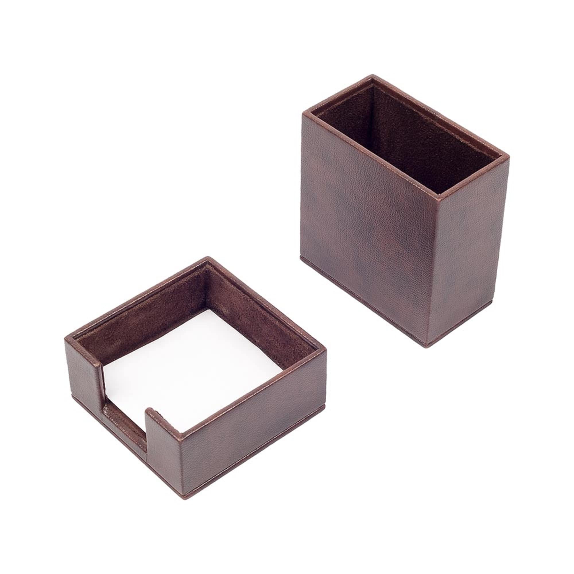 MOOGCO Set da scrivania in pelle marrone con supporto per banconote, porta penne, sottobicchiere in pelle, marrone (3C)…