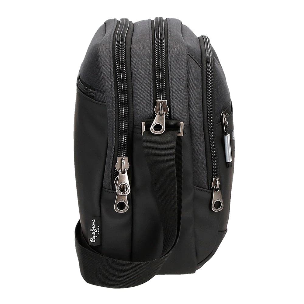 Pepe Jeans Jarvis Sac à Main Noir 25 x 16 x 1 cm Polyester