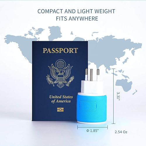 Miniatura 4 de OREI Adaptador de enchufe de viaje de Brasil con doble USB - entrada de Estados Unidos - Tipo N (U2U-11C), funcionará con teléfonos celulares,