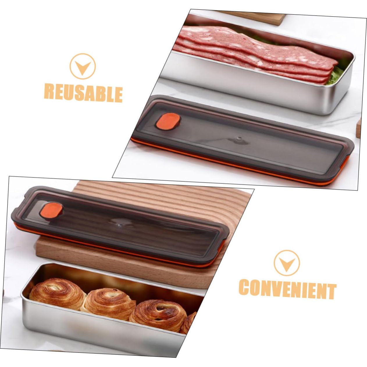 PRETYZOOM 5 Unidades De Caja De Tocino De Carne Contenedor De Almacenamiento Hermético Caja De Almacenamiento Para Refrigerador Contenedores Sellados Para Alimentos Contenedor Hermético