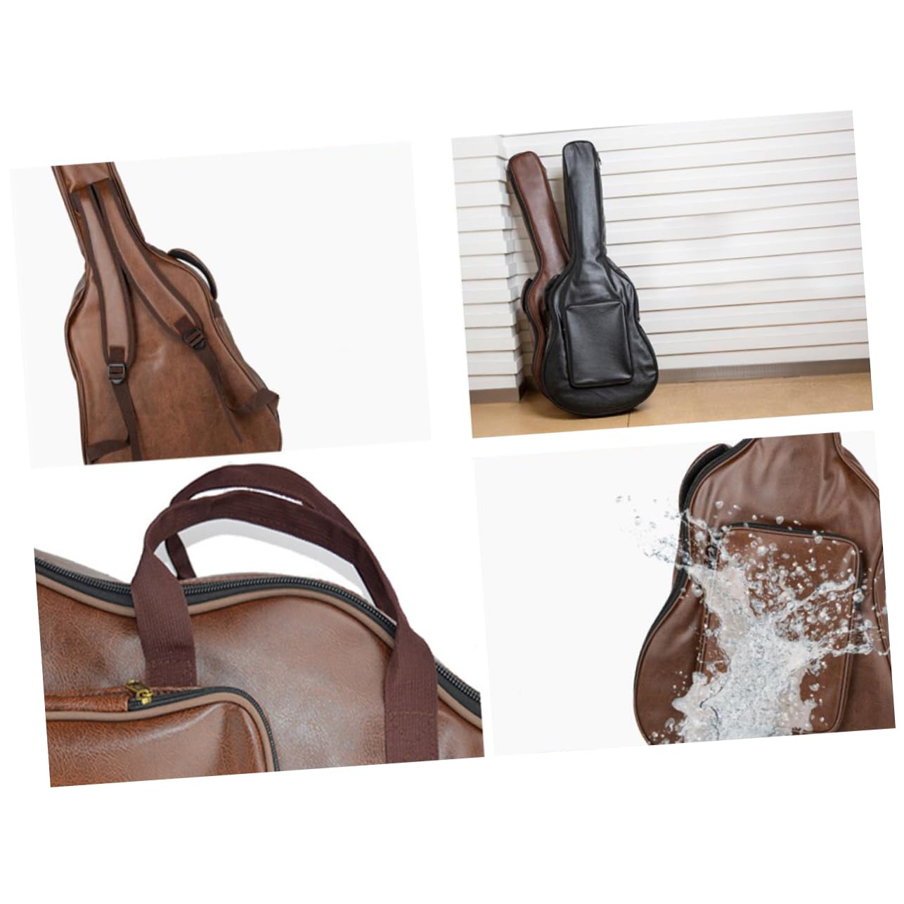 Wasserabweisende Gitarrentasche für Akustikgitarre 41 Zoll mit Doppelseitigem Schultergurt und Großen Außentaschen für Einfaches Reisen und Training