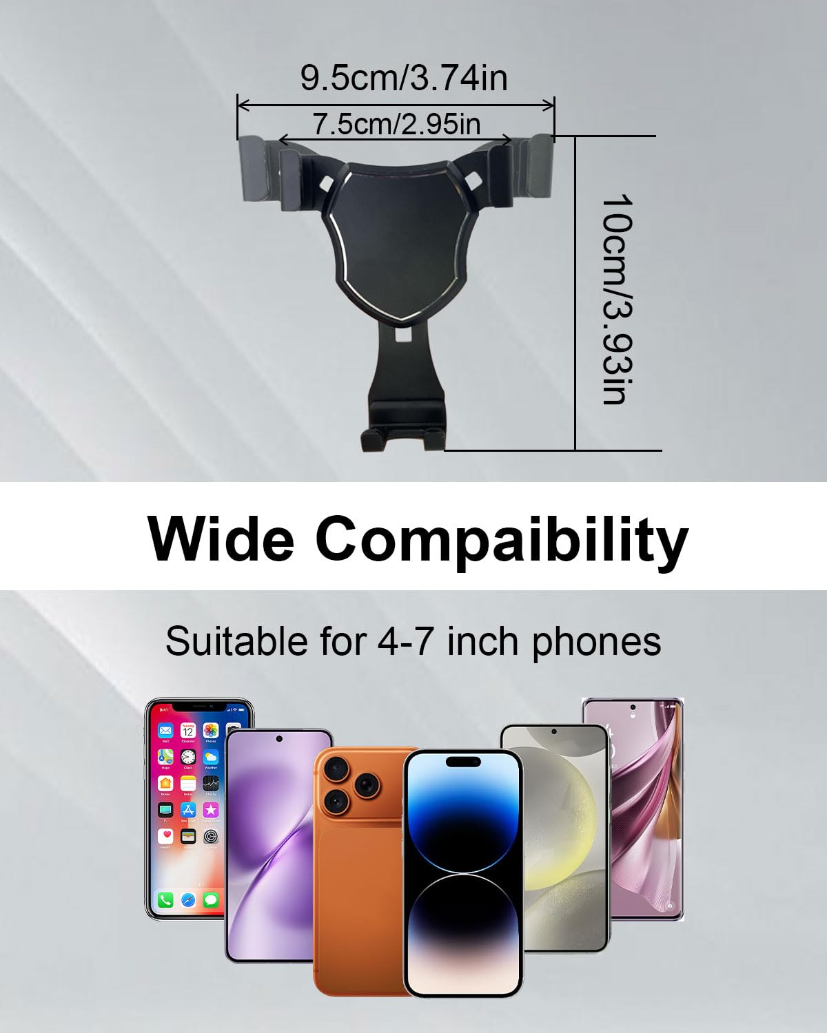 Supporto per telefono compatibile con Audi Q3 2013-2018, gravity blocco stabile a mani libere porta telefono 360 gradi per iPhone 17/16/15/14 per Galaxy S25 S24
