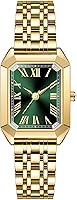 Vista 8 de Relojes para mujer, caja rectangular vintage, banda de acero inoxidable, reloj de pulsera para mujer, números romanos simples, resistente al agua
