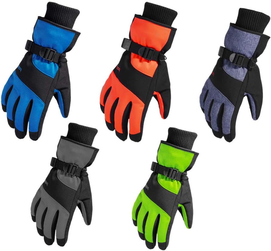 QiHaoHeji Men's Ski Gloves Outdoor Waterproof Riding Hiking Warm Gloves For Men And Women For Indoor Or Outdoor Use Winter Gloves (Color : Green, Size : Medium)