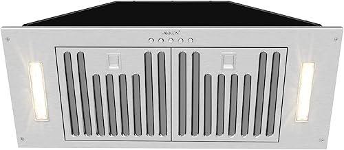 Miniatura 10 de Akicon Inserto de campana extractora de 36 pulgadas, inserto de conducto de acero inoxidable ultra silenciosocampana de ventilación de cocina